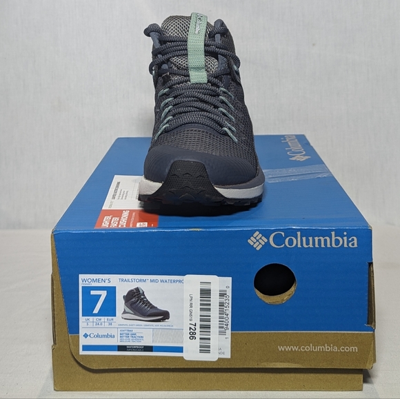 NEW Columbia Womens Mid Waterproof Hiking Shoe Sz 7 graphite dusty green - Picture 4 of 4
